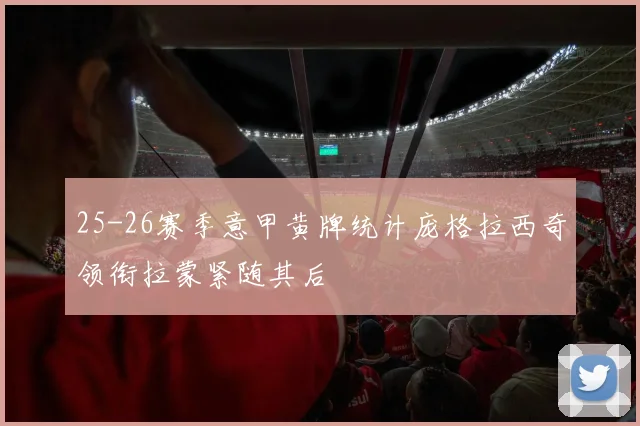 25-26赛季意甲黄牌统计庞格拉西奇领衔拉蒙紧随其后